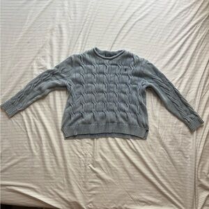 Ralph Lauren Gray Cable Knit Crew Neck Sweater